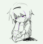  2026 fullres grayscale highlight_color k0lee monochrome rose_lalonde sitting sketch solo 