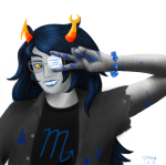  2011 artificial_limb blood fluorite_octet fullres solo starter_outfit vriska_serket xyzzyka 