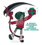  2025 artist_needed cloisteredconnoisewer fullres holidaystuck homestuck:_beyond_canon jaggy_lines meat_timeline nymphs official_art scythe text weapon 