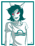  2014 fullres jaggy_lines lunaticjin monochrome no_glasses solo starter_outfit terezi_pyrope 