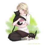  gingerybiscuit kneeling meowcats roxy_lalonde solo starter_outfit 