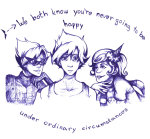  chusska dirk_strider humanized lil_hal monochrome roxy_lalonde sadstuck strong_outfit strong_tanktop trickster_mode 