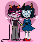  2014 aranea_serket body_modification chibi dancestors dream_ghost fullres gillfronds heart holding_hands meenah_peixes muppidupp redrom shipping starter_outfit 