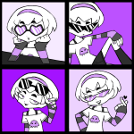  2026 fullres glasses_added heart its-gorbin-time jaggy_lines rose_lalonde solo starter_outfit 