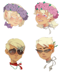  artist-in-training body_modification crying dave_strider dirk_strider flower_crown flowers headshot rose_lalonde roxy_lalonde strilondes 