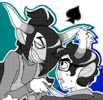  2019 blackrom botdraws fullres galekh_xigisi grayscale headshot highlight_color hiveswap jaggy_lines monochrome shipping spade starter_outfit sweat tagora_gorjek weasel_words 