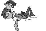  2012 dave_strider eshiel fullres grayscale head_on_lap hoplyshipt jake_english lying monochrome redrom shipping sitting 