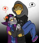  andrew_hussie blackrom carrying eridan_ampora godtier heart redrom shipping smiling_eridan space_aspect spade waste word_balloon zazzypaws 