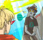  clouds glasses_added glassesswap godtier land_of_light_and_rain libratastic no_glasses panel_redraw rose_lalonde rule63 seeing_terezi seer terezi_pyrope word_balloon 