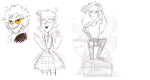2014 aranea_serket dancestors dream_ghost fullres grayscale highlight_color meenah_peixes serkets sketch vriska_serket wip zamii070