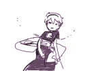  animated black_squiddle_dress crowry monochrome rose_lalonde solo 