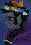  2019 ancestors dualscar-daily flower_crown flowers fullres headshot orphaner_dualscar profile scars solo 