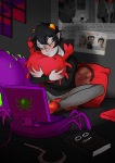  2020 blush book computer domingo freckles fullres hive karkat's_hive karkat_vantas my_best_friend's_girl recuperacoon sickle sitting solo spade starter_outfit ~ath_book 