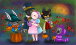  2012 alice_in_wonderland animal_ears beverage blush card crossover death eyepatch fanoffspring fullres halloweenstuck jack_noir karkat_vantas lipstick_stains ms_paint noodle paint_it_black pickle_inspector problem_sleuth problem_sleuth_(adventure) pumpkin redrom scars shipping spades_slick stabdads text 