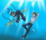  2014 cronus_ampora dancestors fullres gold_pointy_jam jaggy_lines lunaticjin meenah_peixes starter_outfit the_finger underwater wonk 