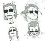 2013 art_dump equius_zahhak fullres headshot low_angle monochrome paperseverywhere reaction sketch solo starter_outfit sweat