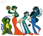 2022 8_ball action_claws artificial_limb cat_hat dragon_cane eyepatch fluorite_octet fullres kanaya_maryam matriorb nepeta_leijon no_coat starter_outfit terezi_pyrope varenikc vriska_serket