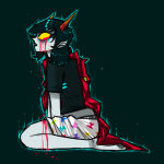  crying dragon_cape kneeling no_glasses peixygen request scalemate_boxers solo terezi_pyrope 