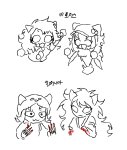 2025 action_claws ancestors beforus_ancestors blood cat_hat dancestors dream_ghost fullres grayscale highlight_color language:korean leijons meulin_leijon monochrome nepeta_leijon sketch text the_muckrake tiniming66