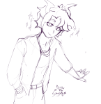  2025 body_modification darien_tiedel fullres grayscale hiveswap monochrome shinigoroshining sketch solo stars starter_outfit 