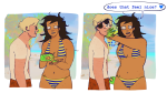  2025 comic dave_strider fullres hammertime jakewag john_egbert june_egbert ocean redrom rule63 shipping summer swimsuit text transtuck word_balloon 