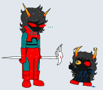  ... 2026 amputation ancestors animated blinded_mindfang blood dragon_staff frigiddoctoratus fullres jaggy_lines marquise_spinneret_mindfang neophyte_redglare no_hat scribble_mode silhouette size_difference starter_outfit 