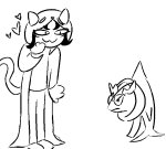  2025 cat_hat eridan_ampora erifish fullres grayscale heart jaggy_lines monochrome nepeta_leijon starter_outfit tacitaccompanis 