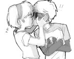  ! 2023 arms_crossed blush dave_strider dersecest fullres grayscale heart hug incest kiss mineralteacup profile red_baseball_tee redrom rose_lalonde shipping starter_outfit 