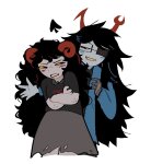 2023 aradia_megido arms_crossed artificial_limb blackrom blush eyepatch freckles fullres illegal_vriska jaggy_lines kittypeb make_her_pay pir8_coat shipping spade starter_outfit vriska_serket