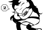  2013 animated au crossover fandomstuck fullres grayscale jaggy_lines lying monochrome sleeping solo word_balloon yorsh yume_nikki 