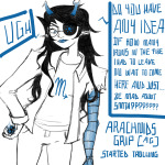  2025 artificial_limb eyepatch fluorite_octet fullres grayscale ham0naa highlight_color monochrome solo starter_outfit text vriska_serket word_balloon 