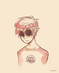 2013 dave_strider flower_crown flowers freckles fullres headshot ikimaru red_baseball_tee solo