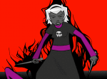  2026 animated black_squiddle_dress fuckkrat fullres grimdark jaggy_lines panel_redraw rose_lalonde solo thorns_of_oglogoth weapon 