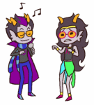  animated eridan_ampora feferi_peixes inkskratches microphone music_note 