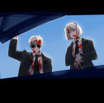  2023 blood crossover dave_strider foreveryeta low_angle parody reservoir_dogs rose_lalonde suit 