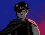  2021 candy_timeline eyepatch fullres homestuck:_beyond_canon karkat_vantas night panel_redraw punished_outfit scars shroomoss solo 