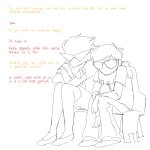  2024 broconwhore clockwork_orange dave_strider dirk_strider fullres godtier grayscale heart_aspect knight lineart monochrome prince redrom shipping sitting sketch stridercest text time_aspect 