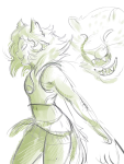2015 fashion fullres lusus monochrome nepeta_leijon no_hat noodlenumber pounce_de_leon profile sketch theme_coloring weapon
