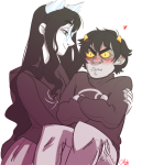  arms_crossed blush carrying dogtier effervid godtier heart jade_harley karkat_vantas kats_and_dogs redrom shipping space_aspect witch 