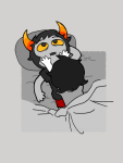  2024 bed casual fullres hiveswap joey_claire lying on_stomach redrom shipping star_crossed_romance tipsytangent00 undergarments xefros_tritoh 