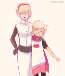  alpha_rose animated arm_around_shoulder ikimaru mom rose_lalonde roxy&#039;s_striped_scarf roxy_lalonde starter_outfit 