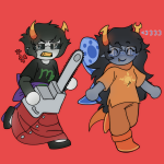  2025 blood blush chainsaw fullres gash_sash glasses_added godtier heart incelate kanaya_maryam light_aspect rainbow_drinker redrom shipping spidermoth starter_outfit thief vriska_serket 