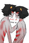  2012 amelie blackrom blood broken_source fullres grubscars karkat_vantas multiple_personas no_shirt self_loathing shipping text 