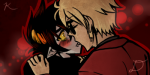 2011 blush dave_strider fullres karkat_vantas near_kiss pride red_knight_district red_plush_puppet_tux redrom shipping starter_outfit