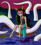 2012 alternia barefoot blood feferi_peixes fullres gl'bgolyb liralicia lusus night ocean sitting stars starter_outfit