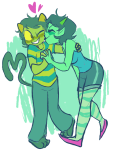  fraymotif freckles heart kiss limited_palette nepeta_leijon no_glasses no_hat redrom scratch_and_sniff shipping terezi_pyrope 