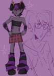 2025 alternate_hair blackrom crossdressing deerestum eridan_ampora erisol fullres grubscars march_eridan shipping solo stars text