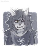  2015 dogtier freckles fullres godtier grayscale grimbark headshot highlight_color ikimaru jade_harley solo space_aspect witch wonk 