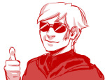  dave_strider headshot monochrome request solo thumbs_up toastyhat 