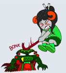  2025 ancestors caliborn frigiddoctoratus fullres godtier jaggy_lines juju_breaker lord pool_cue_wands scribble_mode starter_outfit text the_handmaid time_aspect young_handmaid 